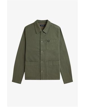 Fred Perry Bedford Cord Structured Overshirt - Green