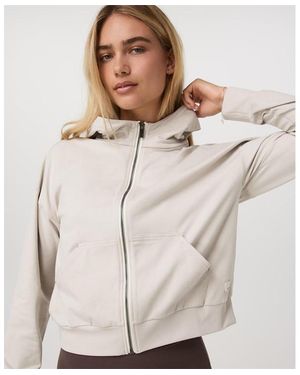 Vuori Halo Full Zip Performance Hoodie - Natural