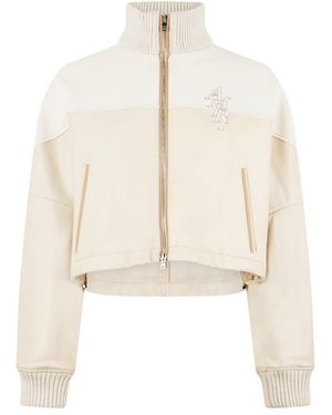 Amiri Stacked Logo Track Jacket - Natural