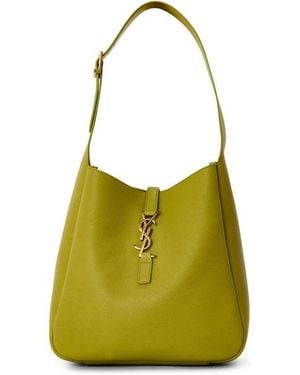 Saint Laurent Le5A7 Leather Hobo Bag - Green