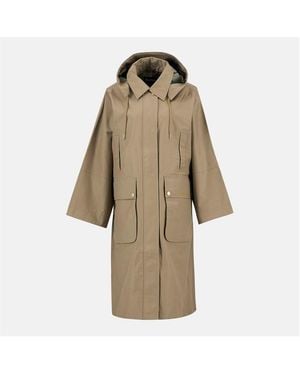 Barbour Maude Waterproof Detachable Hood Long Sleeve Rain Anorak - Natural