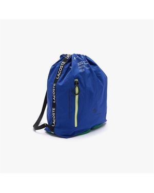 Lacoste Branded Foldable Nylon Backpack - Blue