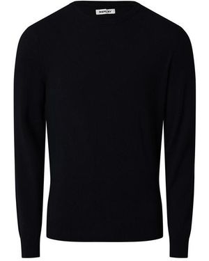 Replay Knitted Crewneck Jumper - Blue