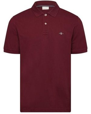 GANT Logo Short-Sleeve Polo Shirt - Red