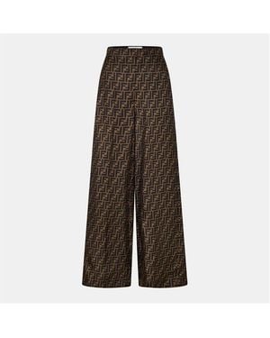Fendi Italian Wide Leg Trousers - Brown