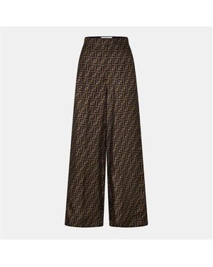 Fendi Italian Wide Leg Trousers - Brown