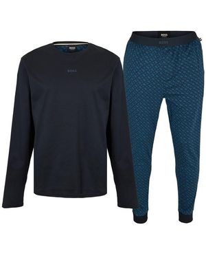 BOSS Relax Long Set 10269542 02 Pyjama - Blue