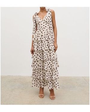 Pretty Lavish Fiore Tie Ruffle Long Maxi Dress - Natural