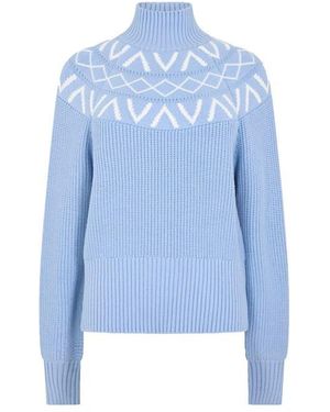 Varley Marcie Knitted Crew Neck Jumper - Blue