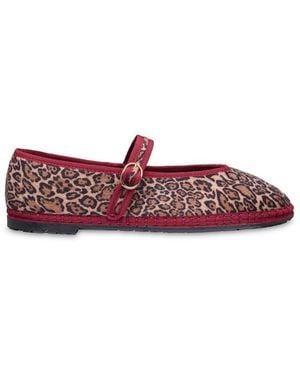 Flabelus Claire Velvet Mary Jane - Red