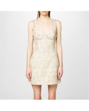 Self-Portrait Boucle Mini Dress - Natural
