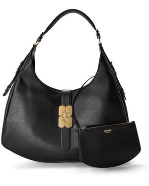 Ganni Kat Large Shoulder Bag - Black