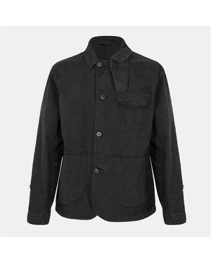 Massimo Osti Studio Military Inspired Structured Overshirt - Black