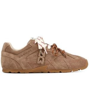 Nokwol Suede Gum Sole Trainers - Natural