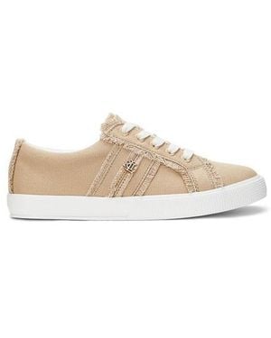 Ralph Lauren Janson Leather Court Trainers - Natural