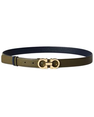 Ferragamo Donna H. Leather Belt - Black
