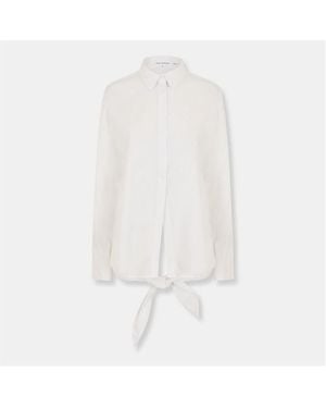 GOOD AMERICAN Tie Long Sleeve Shirt - White