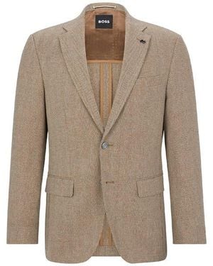 BOSS H Hutson Elbow Formal Jacket - Natural