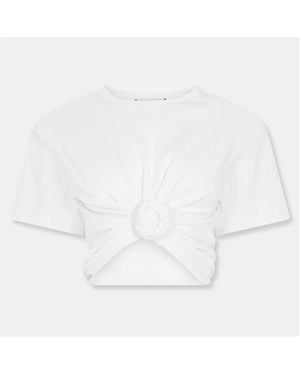 Magda Butrym Knot Cropped Crop Top - White