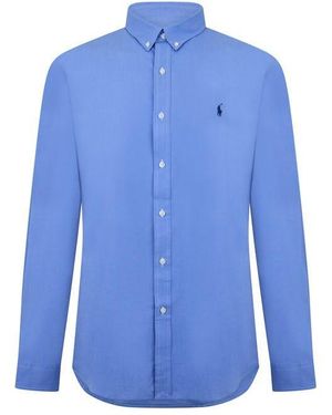 Polo Ralph Lauren Slim Fit Poplin Long-Sleeve Shirt - Blue