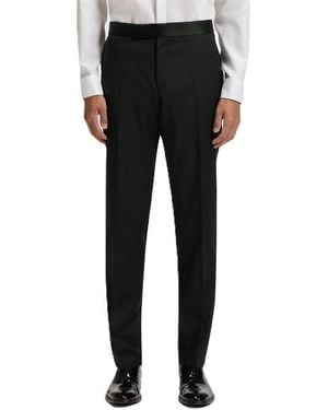 BOSS H Lenon Tux Straight Leg Trousers - Black