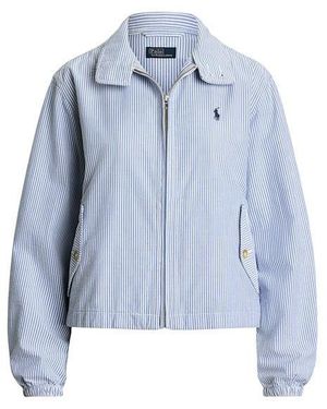 Polo Ralph Lauren Seersucker Cotton Long Sleeve Windbreaker - Blue