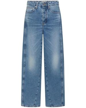 St. Agni Balloon High Rise Wide Leg Jeans - Blue
