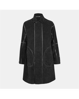 Massimo Osti Studio Alcant Long Structured Tailored Overcoat - Black
