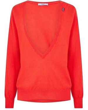 Prada Deep V Knit Ld62 - Red