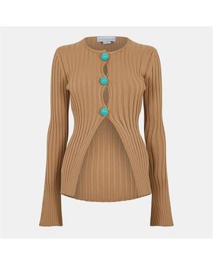 Stella McCartney Ribbed Cardigan - Brown