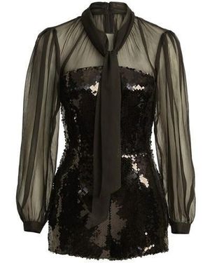 Bardot Bd Daveen Long Sleeve Playsuit - Black