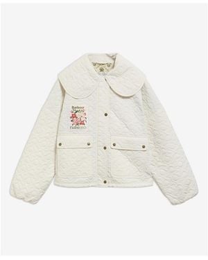 BARBOUR X FARM RIO Quilted Jacket - White
