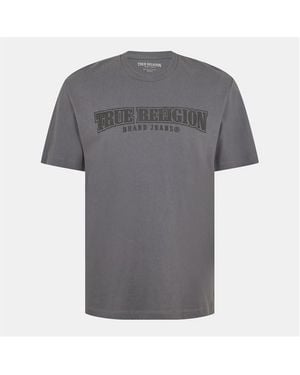TRUE RELIGION Painted Horseshoe Relaxed Tee - Brown