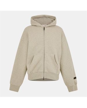 Fear Of God Logo Zip-Up Hoodie - Natural