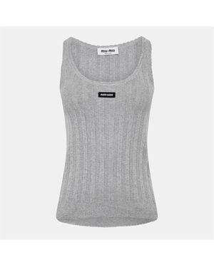 Miu Miu Miu Cotton Tank Ld54 - Grey