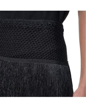 DKNY Fringe Mini Skirt - Black