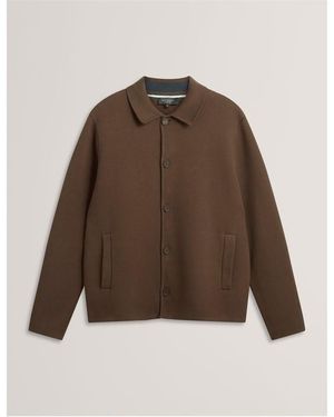 Ted Baker Knitted Quilted Hybrid Jacket - Brown