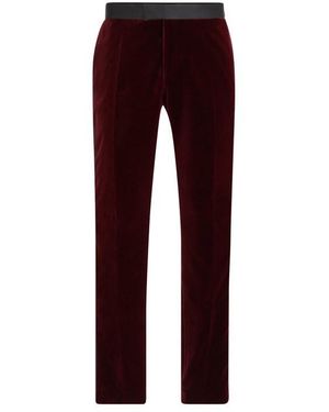 BOSS Genius Tux Cotton Slim Fit Suit Trousers - Red