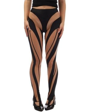 Mugler Geometric Stirrup Leggings - White