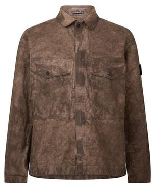 Stone Island Camouflage Casual Overshirt - Brown
