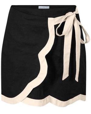 Never Fully Dressed Scallop Mini Jaspre Skirt - Black
