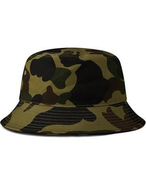 A Bathing Ape 1St Camo One Point Reversible Bucket Hat - Green