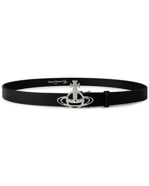 Vivienne Westwood Line Orb Silver Belt - Metallic