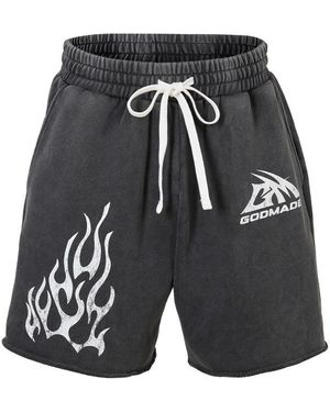 God Made Fleece Jogger Shorts - Black