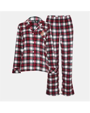 Ralph Lauren Fleece Long Sleeve Pyjama Sets - Red