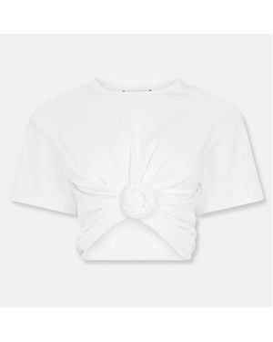 Magda Butrym Knot Cropped Crop Top - White