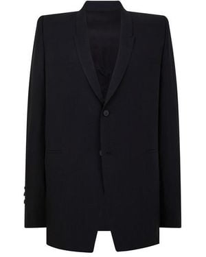 Rick Owens Hollywood Dirt Virgin Wool Long Sleeve Tailored Blazer - Black