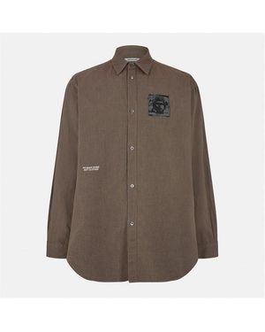 Undercover Patterned Long Sleeve Shirt - Brown