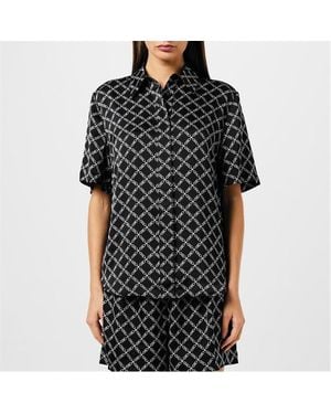 MICHAEL Michael Kors Empire Short-Sleeve Patterned Shirt - Black
