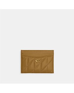 COACH Quilted Card Holder - Natural
